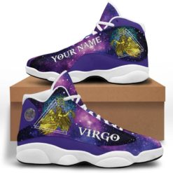 Personalized Name Virgo Zodiac Air Jordan 13 Shoes - Women's Air Jordan 13 - White