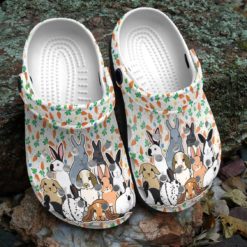 Rabbit Lover Unisex Clog Shoes - Clog Shoes - White