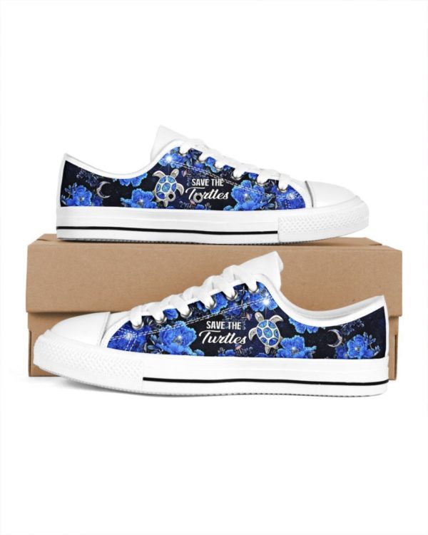 Save The Turtles Low Top Shoes - Women's Shoes - Blue