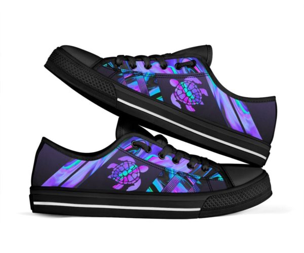 Turtle Pattern Low Top Shoes For Men And Women - Men's Shoes - Black