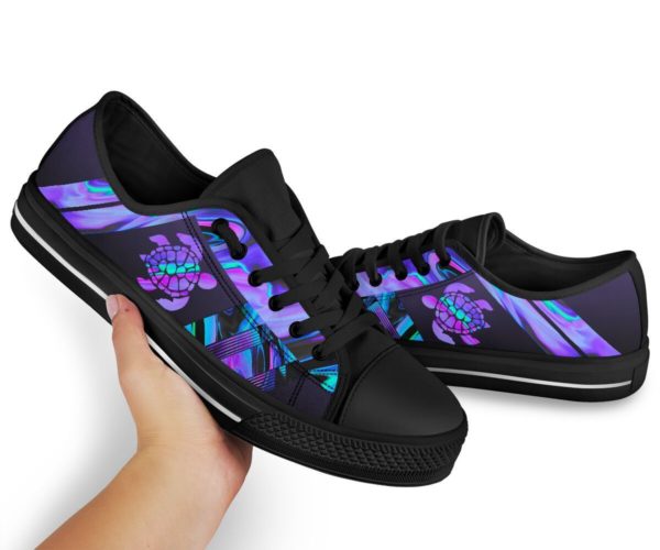 Turtle Pattern Low Top Shoes For Men And Women - Women's Shoes - Black