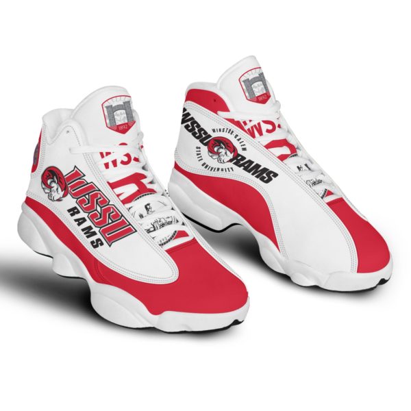 WSSU Rams Winston Salem State University Air Jordan 13 Shoes - Men's Air Jordan 13 - White