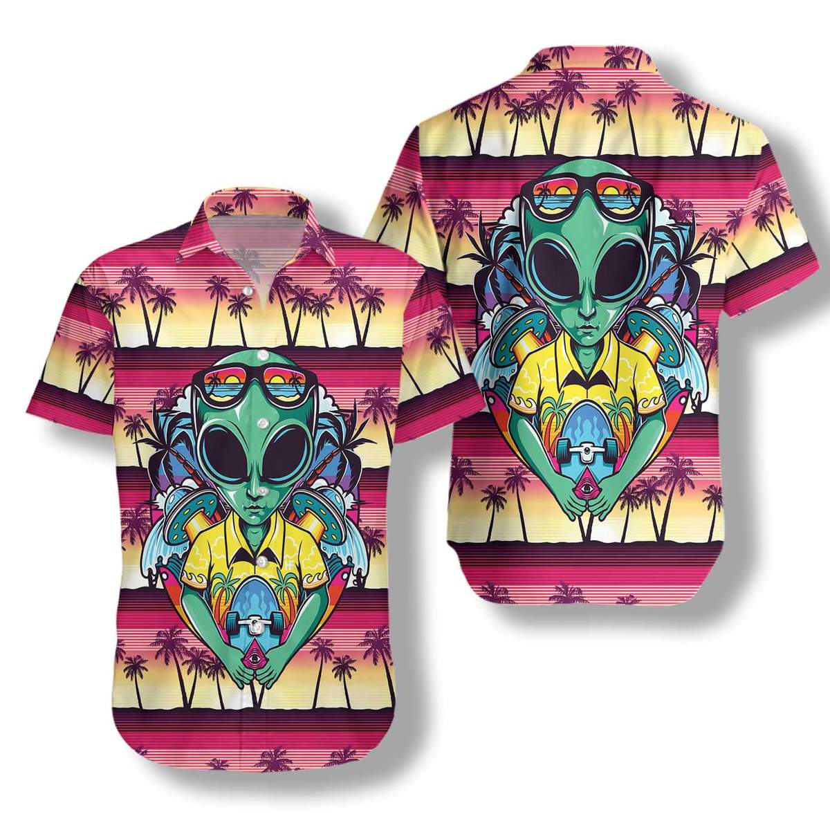 alien-with-skate-hawaiian-shirttwk34.jpg alien with skate hawaiian shirttwk34 600x600px Funny Summer Alien With Skate Hawaiian Shirt