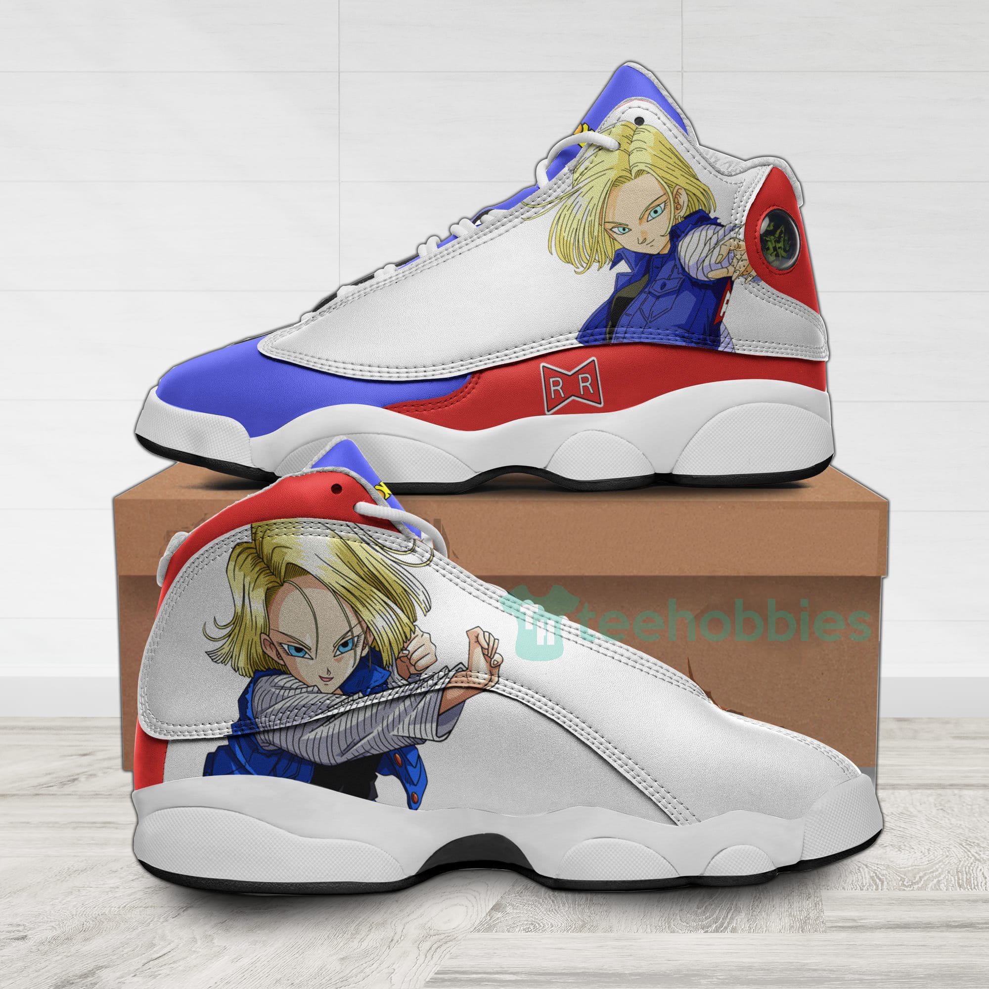 Android 18 Custom Dragon Ball Anime Air Jordan 13 Shoes