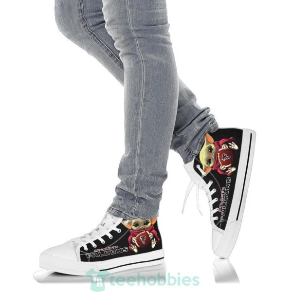 baby yoda hug falcons high top shoes fan gift 5 PDrJc 600x600px Baby Yoda Hug Falcons High Top Shoes Fan Gift