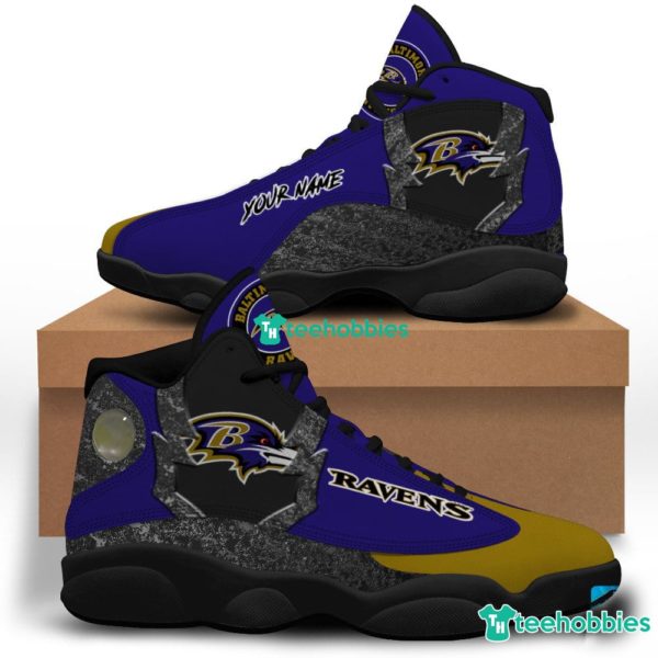 baltimore ravens air jordan 13 sneakers shoes custom name personalized gifts 1 bnQv7 600x600px Baltimore Ravens Air Jordan 13 Sneakers Shoes Custom Name Personalized Gifts