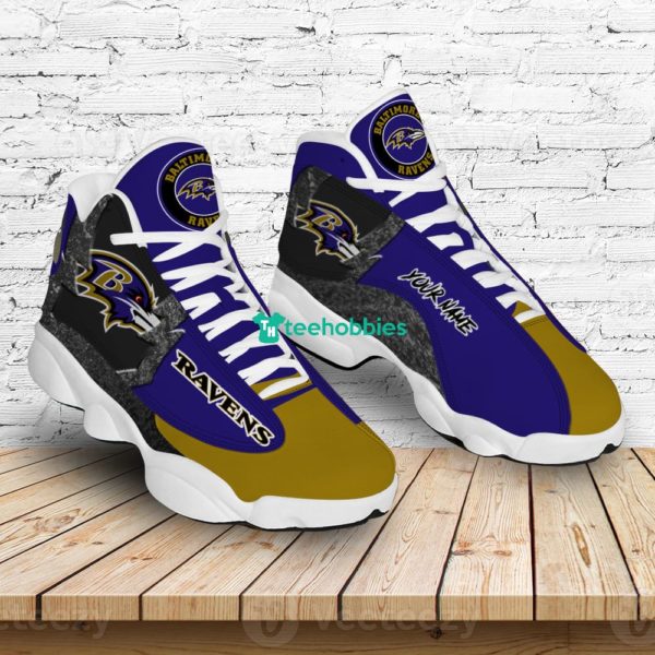 baltimore ravens air jordan 13 sneakers shoes custom name personalized gifts 3 K3Bqb 600x600px Baltimore Ravens Air Jordan 13 Sneakers Shoes Custom Name Personalized Gifts