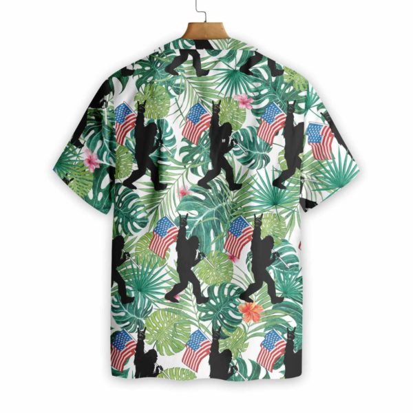 bigfoot tropical hold usa flag hawaiian shirtqbur3 600x600px Bigfoot American Flag Hawaiian Shirt