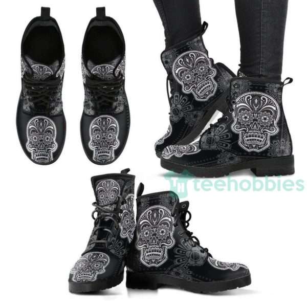 black sugarskull handcrafted leather boots shoes 1 Xg1W7 600x600px Black Sugarskull Handcrafted Leather Boots Shoes