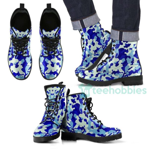 blue camouflage mens leather boots shoes 1 Nurq6 600x600px Blue Camouflage Mens Leather Boots Shoes