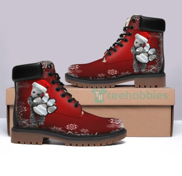 boise state broncos groot hug christmas winter leather boots 1 0Zn7C 600x582px Boise State Broncos Groot Hug Christmas Winter Leather Boots