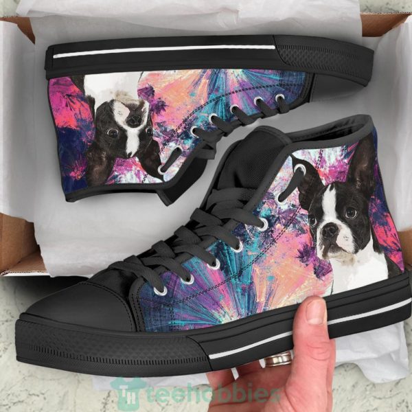 boston terrier dog sneakers colorful high top shoes 1 DfJDu 600x600px Boston Terrier Dog Sneakers Colorful High Top Shoes