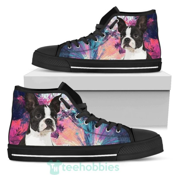 boston terrier dog sneakers colorful high top shoes 2 riB6x 600x600px Boston Terrier Dog Sneakers Colorful High Top Shoes