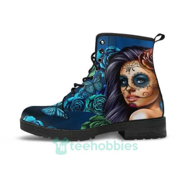 calavera blue leather boots shoes men women 1 fpUPI 600x600px Calavera Blue Leather Boots Shoes Men Women