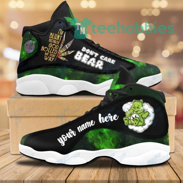 cannabis weed dont care bear custom name green and black air jordan 13 sneaker shoesi shoes 1 yw9xH 600x600px Cannabis Weed Don't Care Bear Custom Name Green And Black Air Jordan 13 Sneaker Shoesi Shoes