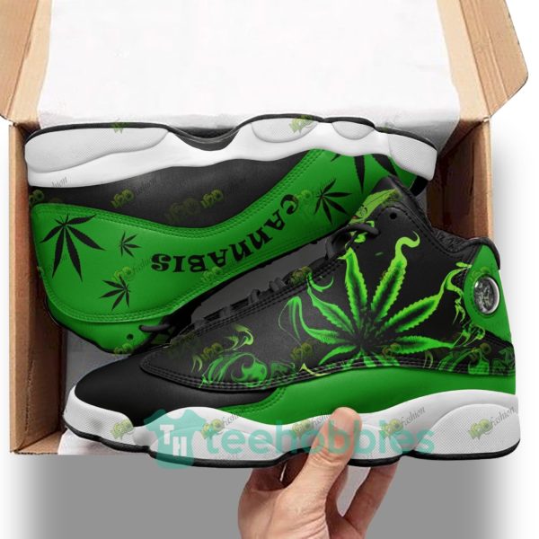 cannabis weed leaf green and black air jordan 13 sneaker shoes 1 d0EKK 600x600px Cannabis Weed Leaf Green And Black Air Jordan 13 Sneaker Shoes