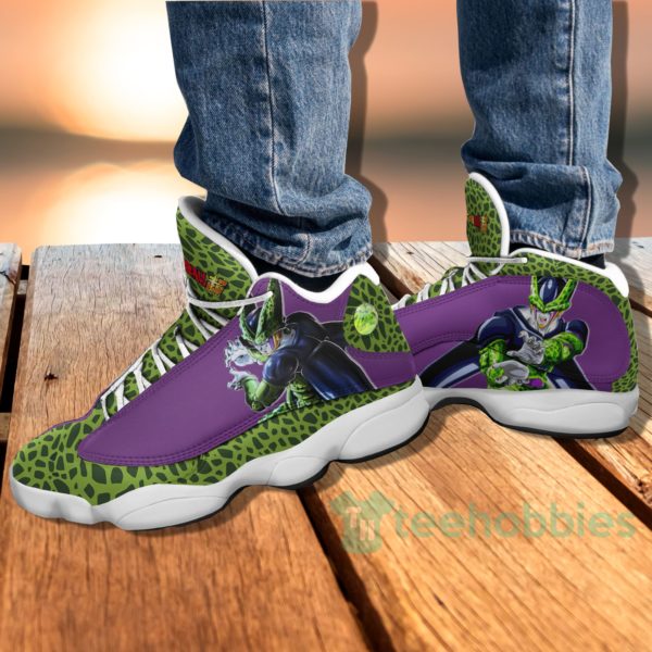 cell custom dragon ball anime air jordan 13 shoes 4 uIl11 600x600px Cell Custom Dragon Ball Anime Air Jordan 13 Shoes
