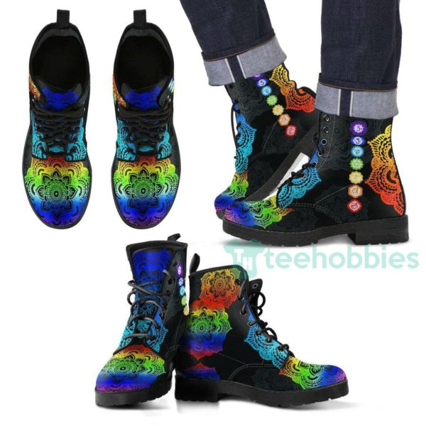 chakra black leather boots shoes 1 iHn9D 600x600px Chakra Black Leather Boots Shoes