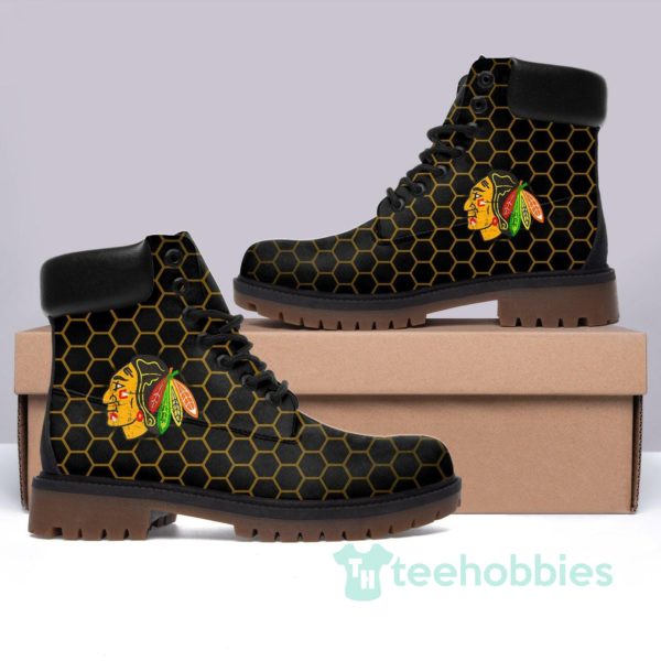 chicago blackhawks hockey leather boots men women 1 gw87h 600x600px Chicago Blackhawks Hockey Leather Boots Men Women