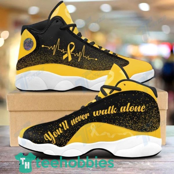 child cancer youll never walk alone air jordan 13 sneaker shoes 1 IrMaY 600x600px Child Cancer You?ll Never Walk Alone Air Jordan 13 Sneaker Shoes