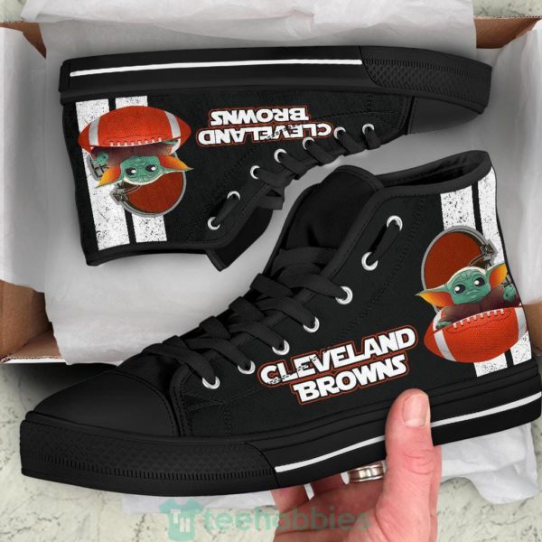 cleveland browns baby yoda high top shoes 2 Ccima 600x600px Cleveland Browns Baby Yoda High Top Shoes