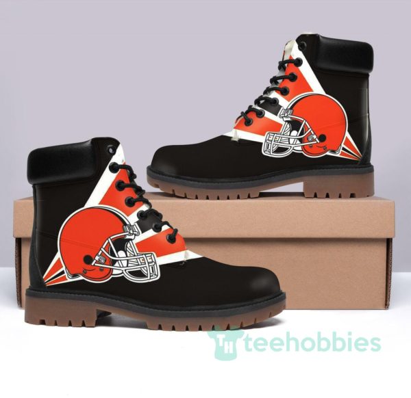 cleveland browns football leather boots men women 1 3vfDa 600x582px Cleveland Browns Football Leather Boots Men Women