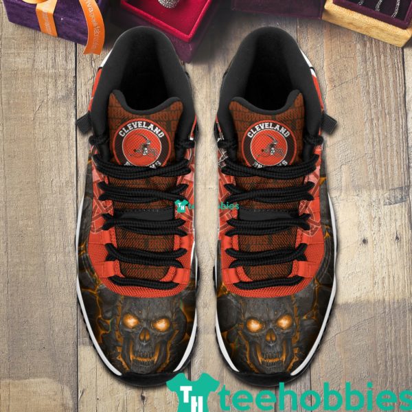 cleveland browns logo lava skull air jordan 11 sneakers shoes 3 wmvpI 600x600px Cleveland Browns Logo Lava Skull Air Jordan 11 Sneakers Shoes