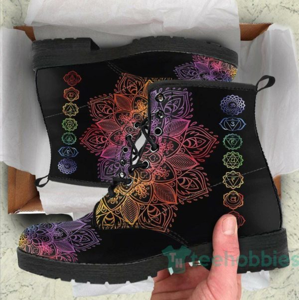 colorful chakra handcrafted leather boots shoes 1 YZU7L 600x603px Colorful Chakra Handcrafted Leather Boots Shoes