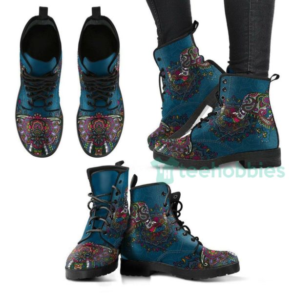 colorful elephant handcrafted leather boots shoes 1 nGjVj 600x600px Colorful Elephant Handcrafted Leather Boots Shoes