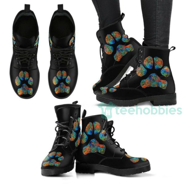 colorful paw leather boots shoes 1 kU8PD 600x600px Colorful Paw Leather Boots Shoes