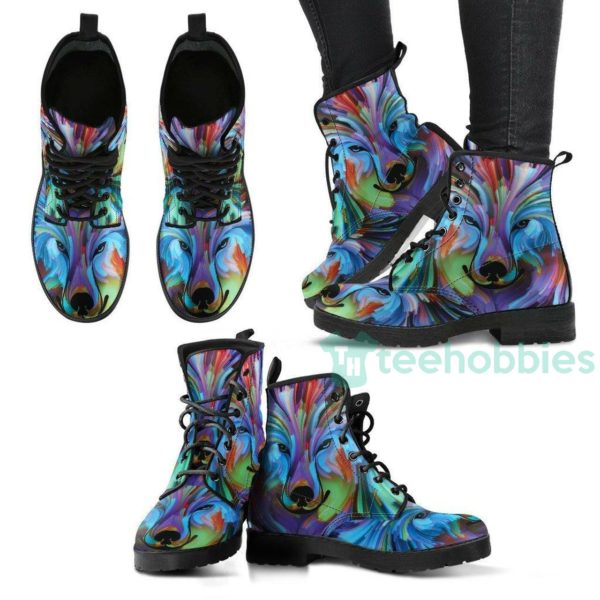 colorful wolf leather boots shoes 1 kxZKd 600x600px Colorful Wolf Leather Boots Shoes