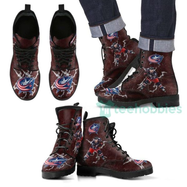 columbus blue jackets leather boots shoes 1 y4DKB 600x600px Columbus Blue Jackets Leather Boots Shoes