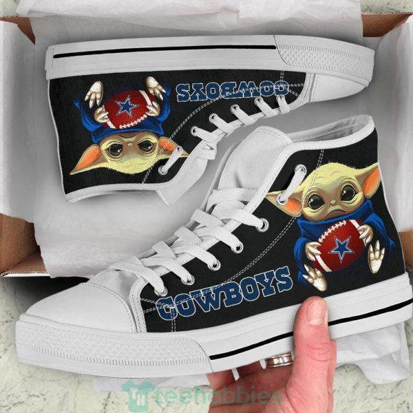 cowboys cute baby yoda high top shoes fan gift 2 hf7xT 600x600px Cowboys Cute Baby Yoda High Top Shoes Fan Gift