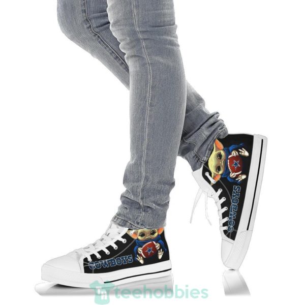 cowboys cute baby yoda high top shoes fan gift 5 1Clmj 600x600px Cowboys Cute Baby Yoda High Top Shoes Fan Gift