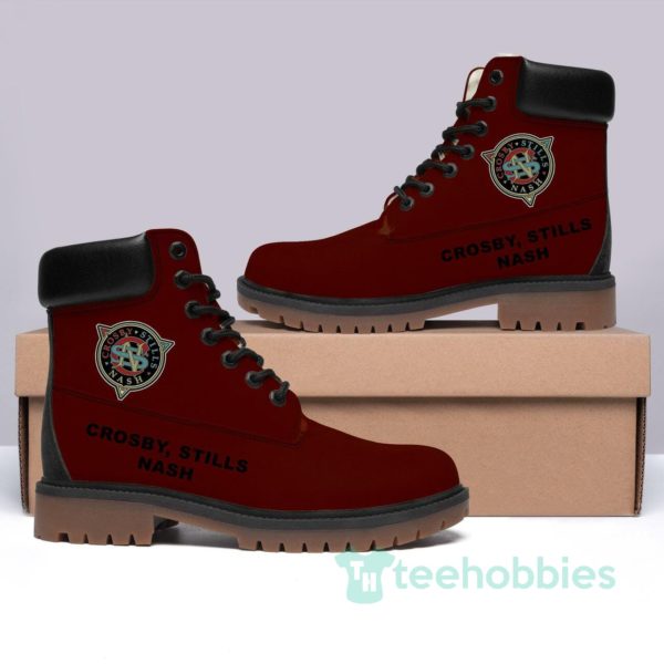 crosby2C stills 26 nash rock band leather boots men women shoes 1 12KnU 600x600px Crosby, Stills & Nash Rock Band Leather Boots Men Women Shoes