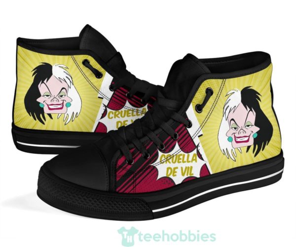 cruella de vil villain high top shoes fan 4 peIbe 600x500px Cruella de Vil Villain High Top Shoes Fan
