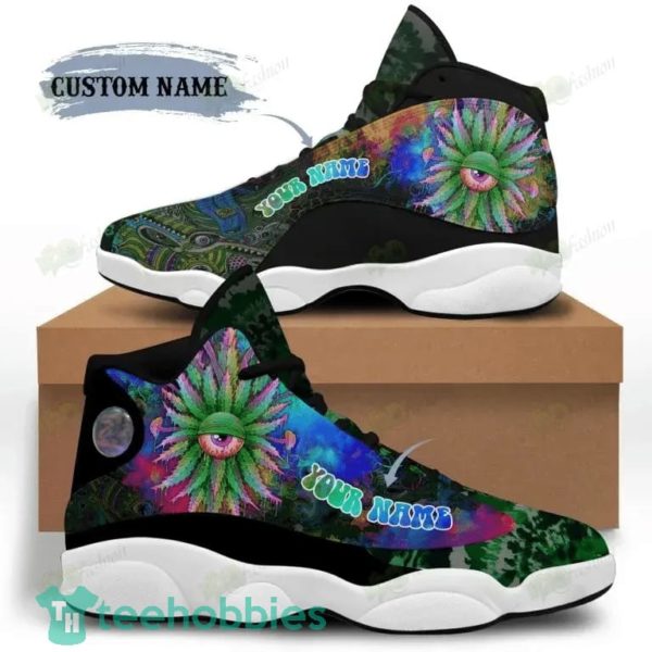 custom name magical eye weed leaf air jordan 13 sneaker shoes 1 AQiwK 600x600px Custom Name Magical Eye Weed Leaf Air Jordan 13 Sneaker Shoes
