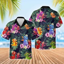 Cute Dragons Happy Summer Hawaiian Shirt - Short-Sleeve Hawaiian Shirt - Red