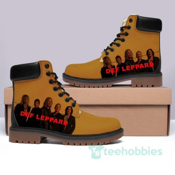 def leppard rock band leather boots men women shoes 1 uUXc2 600x600px Def Leppard Rock Band Leather Boots Men Women Shoes