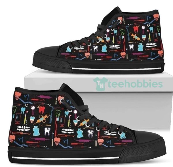 dental tools mens high top shoes funny dentist gift idea 1 3VHeC 600x579px Dental Tools Men's High Top Shoes Funny Dentist Gift Idea