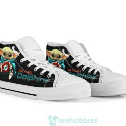dolphins cute baby yoda high top shoes fan gift 4 ECAju 247x247px Dolphins Cute Baby Yoda High Top Shoes Fan Gift