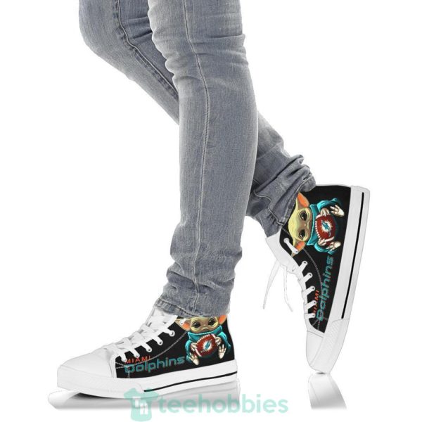 dolphins cute baby yoda high top shoes fan gift 5 Eas0u 600x600px Dolphins Cute Baby Yoda High Top Shoes Fan Gift