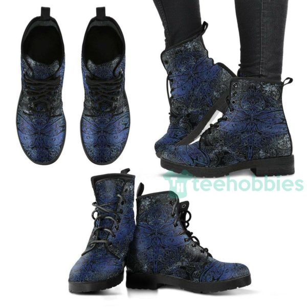 dragonfly mandala handcrafted leather boots shoes 1 UqiGE 600x600px Dragonfly Mandala Handcrafted Leather Boots Shoes