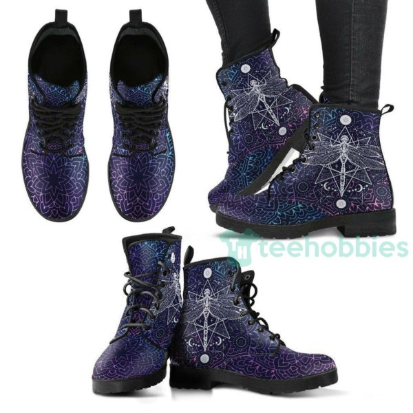 dragonfly mandala leather boots shoes men women 1 eUcU0 600x600px Dragonfly Mandala Leather Boots Shoes Men Women