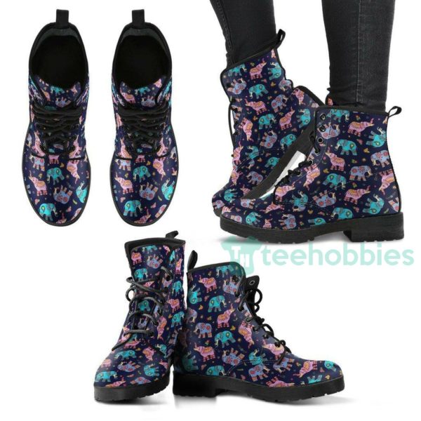 elephant pattern handcrafted leather boots shoes 1 wADtv 600x600px Elephant Pattern Handcrafted Leather Boots Shoes
