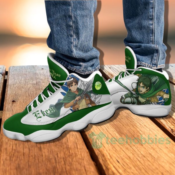 eren yeager custom attack on titan anime air jordan 13 shoes 4 4yFuU 600x600px Eren Yeager Custom Attack On Titan Anime Air Jordan 13 Shoes