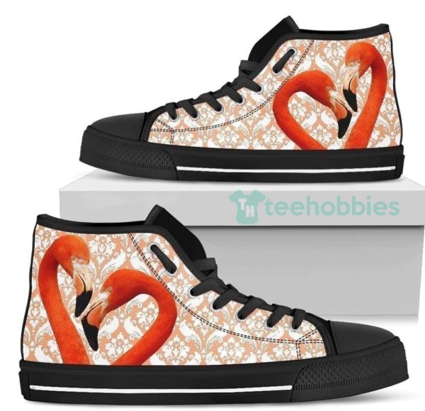 flamingo flock high top shoes gift 2 AXwLo 600x579px Flamingo Flock High Top Shoes Gift
