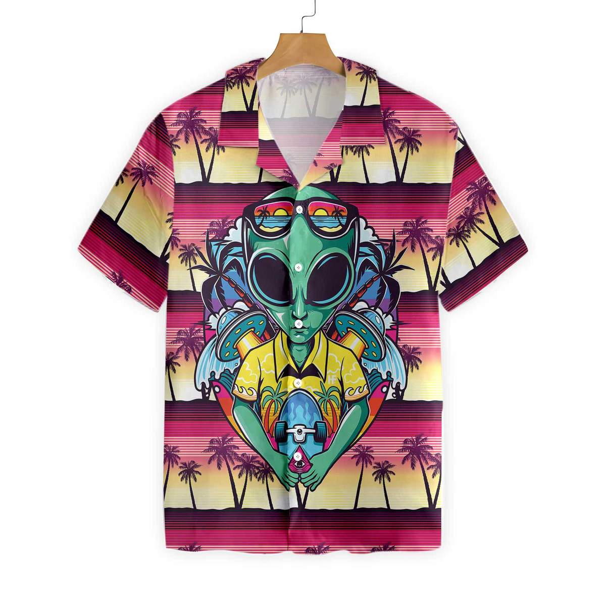 funny-summer-alien-with-skate-hawaiian-shirt-short-sleeve-hawaiian-shirt-purple.jpg Funny Summer Alien With Skate Hawaiian Shirt - Short-Sleeve Hawaiian Shirt - Purple