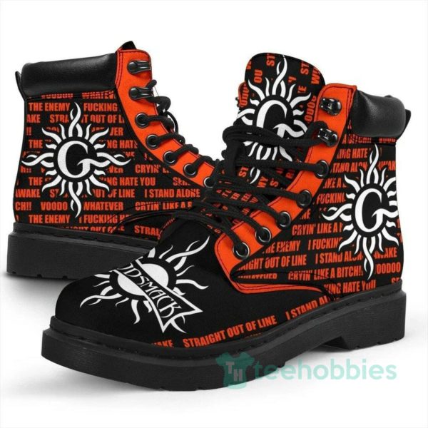 godsmack rock band leather boots men women shoes 1 2hyzl 600x600px Godsmack Rock Band Leather Boots Men Women Shoes