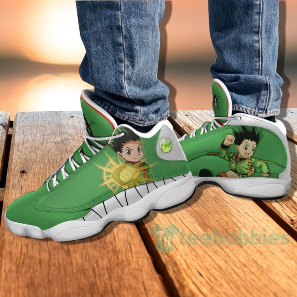 gon freecss custom hunter anime air jordan 13 shoes 4 Ysmv9 600x600px Gon Freecss Custom Hunter Anime Air Jordan 13 Shoes